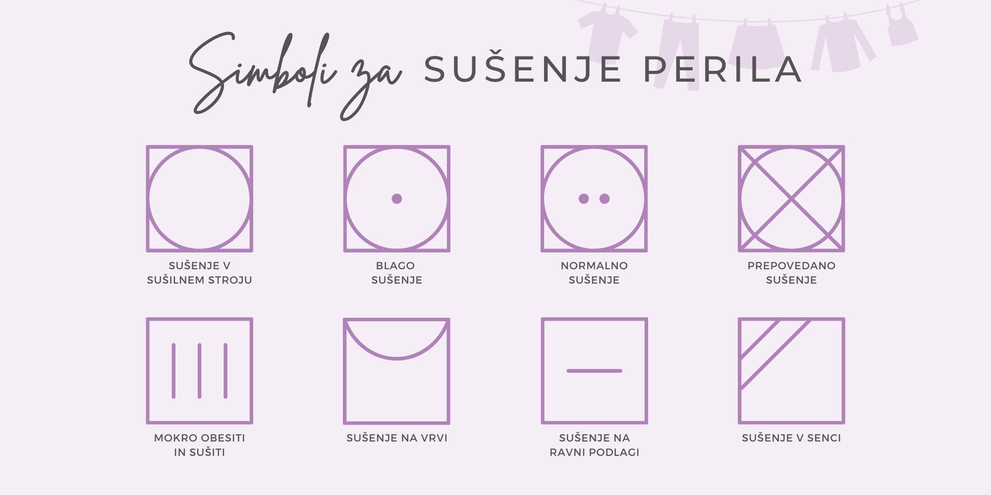 Sušenje perila: znaki za pranje perila